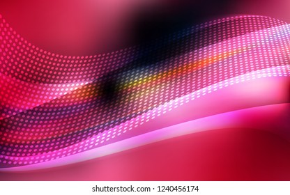 Dark Red vector texture with disks, lines. Illustration with set of colorful abstract circles and lines. Design for textile, fabric, wallpapers.