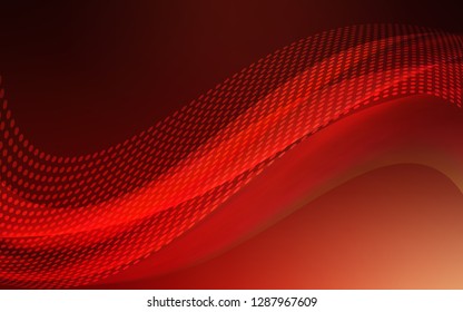 Dark Red vector texture with disks, lines. Illustration with set of colorful abstract circles and lines. Design for poster, banner of websites.