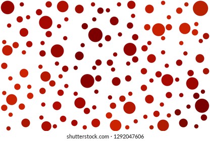 Dark Red vector  texture with disks. Glitter abstract illustration with blurred drops of rain. Pattern for beautiful websites.