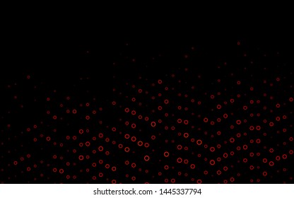 Dark Red vector texture with disks. Illustration with set of shining colorful abstract circles. Design for business adverts.