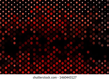 Dark Red vector texture with disks. Illustration with set of shining colorful abstract circles. Design for business adverts.