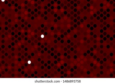 Dark Red vector texture with disks. Abstract illustration with colored bubbles in nature style. Pattern for ads, leaflets.