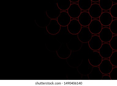 Dark Red vector texture with disks. Glitter abstract illustration with blurred drops of rain. Design for posters, banners.