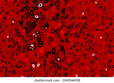 Dark Red vector texture with disks. Glitter abstract illustration with blurred drops of rain. Design for business adverts.