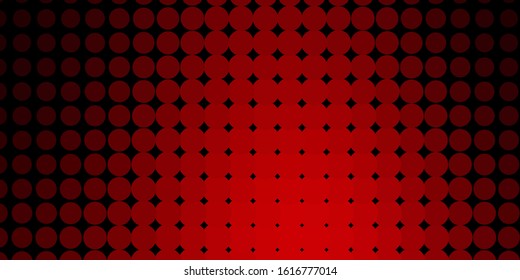 Dark Red vector texture with disks. Abstract decorative design in gradient style with bubbles. Pattern for websites.