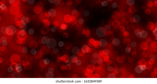 Dark Red vector texture with disks. Illustration with set of shining colorful abstract spheres. Pattern for booklets, leaflets.