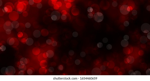 Dark Red vector texture with disks. Glitter abstract illustration with colorful drops. Design for posters, banners.
