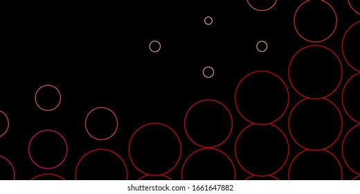 Dark Red vector texture with disks. Modern abstract illustration with colorful circle shapes. Pattern for booklets, leaflets.