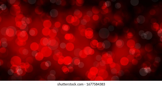 Dark Red vector texture with disks. Abstract colorful disks on simple gradient background. New template for a brand book.