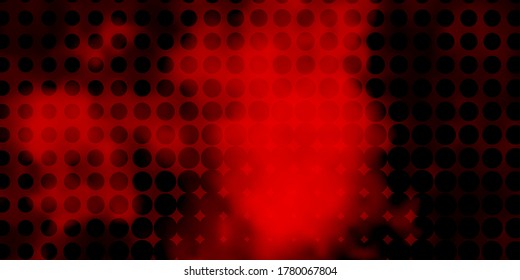 Dark Red vector texture with disks. Abstract decorative design in gradient style with bubbles. Design for posters, banners.