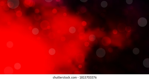 Dark Red vector texture with disks. Glitter abstract illustration with colorful drops. Pattern for websites.