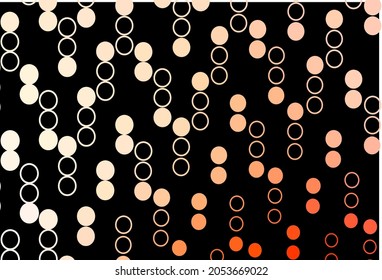 Dark Red vector texture with disks. Abstract illustration with colored bubbles in nature style. Completely new template for your brand book.