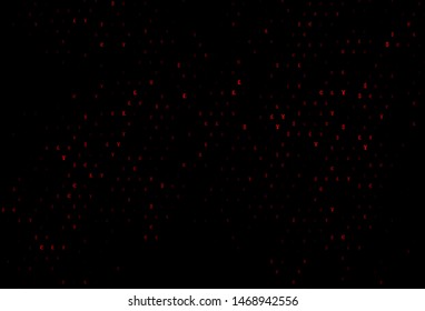 Dark Red vector texture with financial symbols. Abstract illustration with colored financial digital symbols. Smart design for your business advert of economic, wealth.