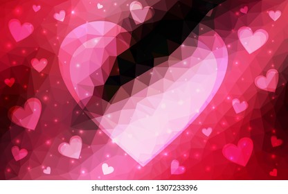 Dark Red vector  texture with lovely hearts. Illustration with hearts in love concept for valentine's day. Pattern for valentine's ad, booklets.