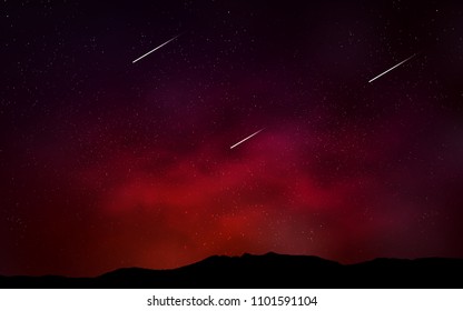 Dark Red vector texture with milky way stars. Space stars on blurred abstract background with gradient. Smart design for your business advert.