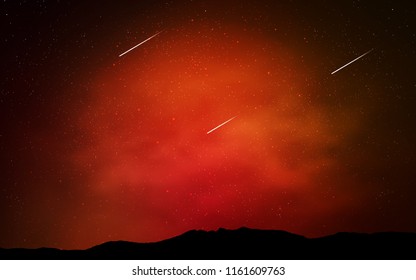 Dark Red vector texture with milky way stars. Space stars on blurred abstract background with gradient. Pattern for futuristic ad, booklets.