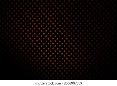 Dark red vector texture with playing cards. Shining illustration with hearts, spades, clubs, diamonds. Design for ad, poster, banner of gambling websites.