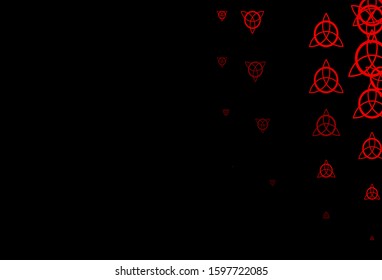 Dark Red vector texture with religion symbols. Abstract illustration with gothic gradient shapes. Simple design for occult depiction.