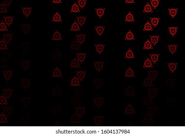 Dark Red vector texture with religion symbols. Abstract illustration with gothic gradient shapes. Best design halloween events.