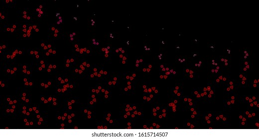 Dark Red vector texture with religion symbols. Illustration with magical signs of spiritual power. Simple design for occult depiction.