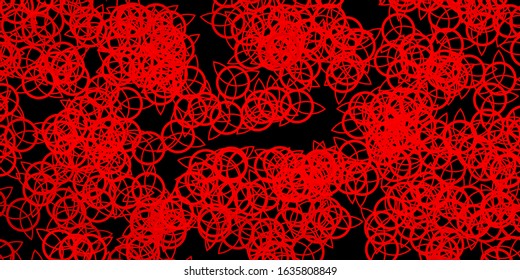 Dark Red vector texture with religion symbols. Colorful vintage illustration with gradient alchemy shapes. Background for esoteric, mystic designs.