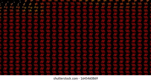 Dark Red vector texture with religion symbols. Retro design in abstract style with witchcraft forms. Simple base for your occult design.