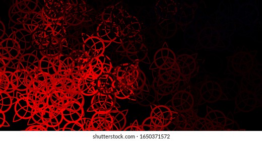 Dark Red vector texture with religion symbols. Abstract illustration with gothic gradient shapes. Best design halloween events.
