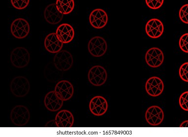 Dark Red vector texture with religion symbols. Abstract illustration with gothic gradient shapes. Simple design for occult depiction.