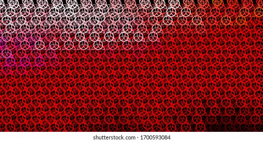 Dark Red vector texture with religion symbols. Colorful mystic symbols with a gradient in ancient style. Best design halloween events.