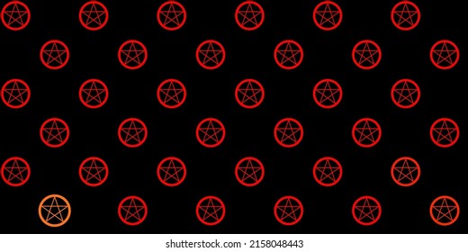 Dark Red vector texture with religion symbols. Colorful mystic symbols with a gradient in ancient style. Best design halloween events.