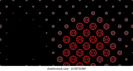Dark Red vector texture with religion symbols. Colorful mystic symbols with a gradient in ancient style. Background for esoteric, mystic designs.