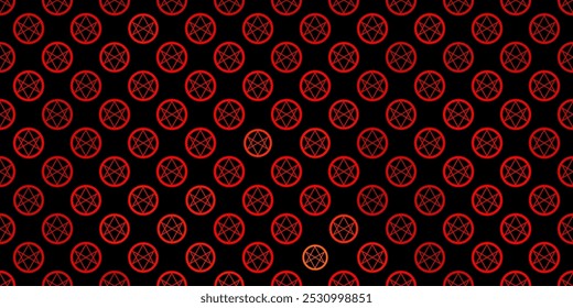 Textura de Vector rojo oscuro con símbolos religiosos. Símbolos místicos coloridos con un gradiente en estilo antiguo. Fondo para diseños esotéricos y místicos.