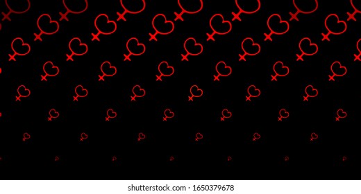 Dark Red vector texture with women's rights symbols. Abstract illustration with a depiction of women's power. Simple design for your web site.