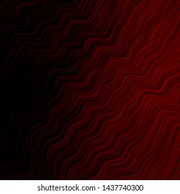 Dark Red vector texture with wry lines. Colorful illustration in circular style with lines. Pattern for busines booklets, leaflets