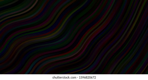 Dark Red vector texture with wry lines. Colorful illustration in abstract style with bent lines. Template for cellphones.