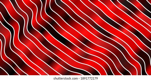 Dark Red vector texture with wry lines. Colorful illustration in circular style with lines. Design for your business promotion.