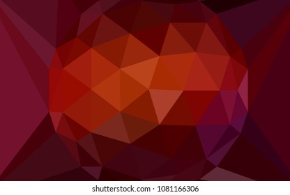 Dark Red vector triangle mosaic texture with a diamond. Illustration in Origami style with gradient.  Triangular pattern for your design.