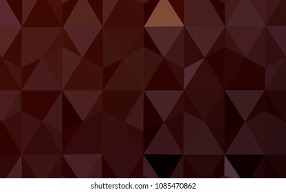 Dark Red vector triangle mosaic texture. Shining polygonal illustration, which consist of triangles. New template for your brand book.