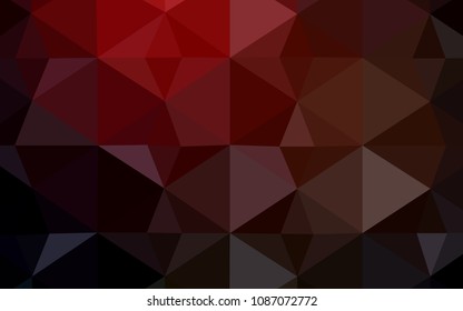 Dark Red vector triangle mosaic template. Creative geometric illustration in Origami style with gradient. The template for cell phone's backgrounds.