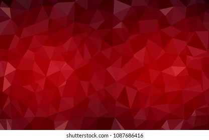 Dark Red vector triangle mosaic texture. Colorful illustration in abstract style with triangles. Triangular pattern for your design.
