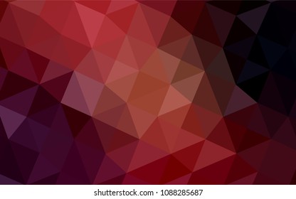 Dark Red vector triangle mosaic template. Triangular geometric sample with gradient.  A completely new design for your business.