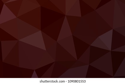 Dark Red vector triangle mosaic cover. Elegant bright polygonal illustration with gradient. Textured pattern for your backgrounds.
