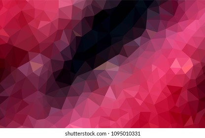 Dark Red vector triangle mosaic texture. Triangular geometric sample with gradient.  Best triangular design for your business.