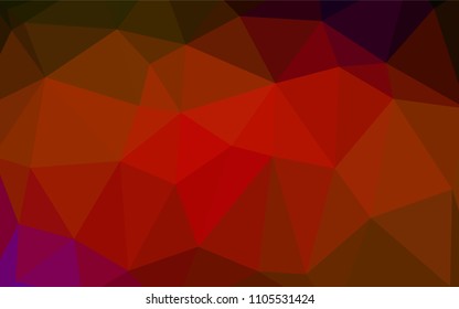 Dark Red vector triangle mosaic texture. Polygonal abstract illustration with gradient. The template for cell phone's backgrounds.