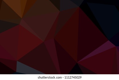 Dark Red vector triangle mosaic template. Colorful illustration in abstract style with gradient. The polygonal design can be used for your web site.