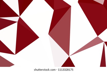 Dark Red vector triangle mosaic cover. Elegant bright polygonal illustration with gradient. Completely new template for your banner.