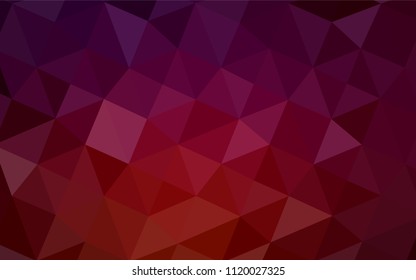 Dark Red vector triangle mosaic template. Polygonal abstract illustration with gradient. Brand-new style for your business design.