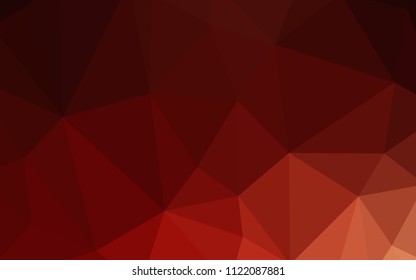 Dark Red vector triangle mosaic template. Colorful abstract illustration with triangles. Best triangular design for your business.