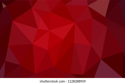 Dark Red vector triangle mosaic texture. Polygonal abstract illustration with gradient. That pattern can be used as a part of a brand book.