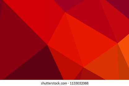 Dark Red vector triangle mosaic template. Colorful abstract illustration with triangles. Completely new template for your banner.